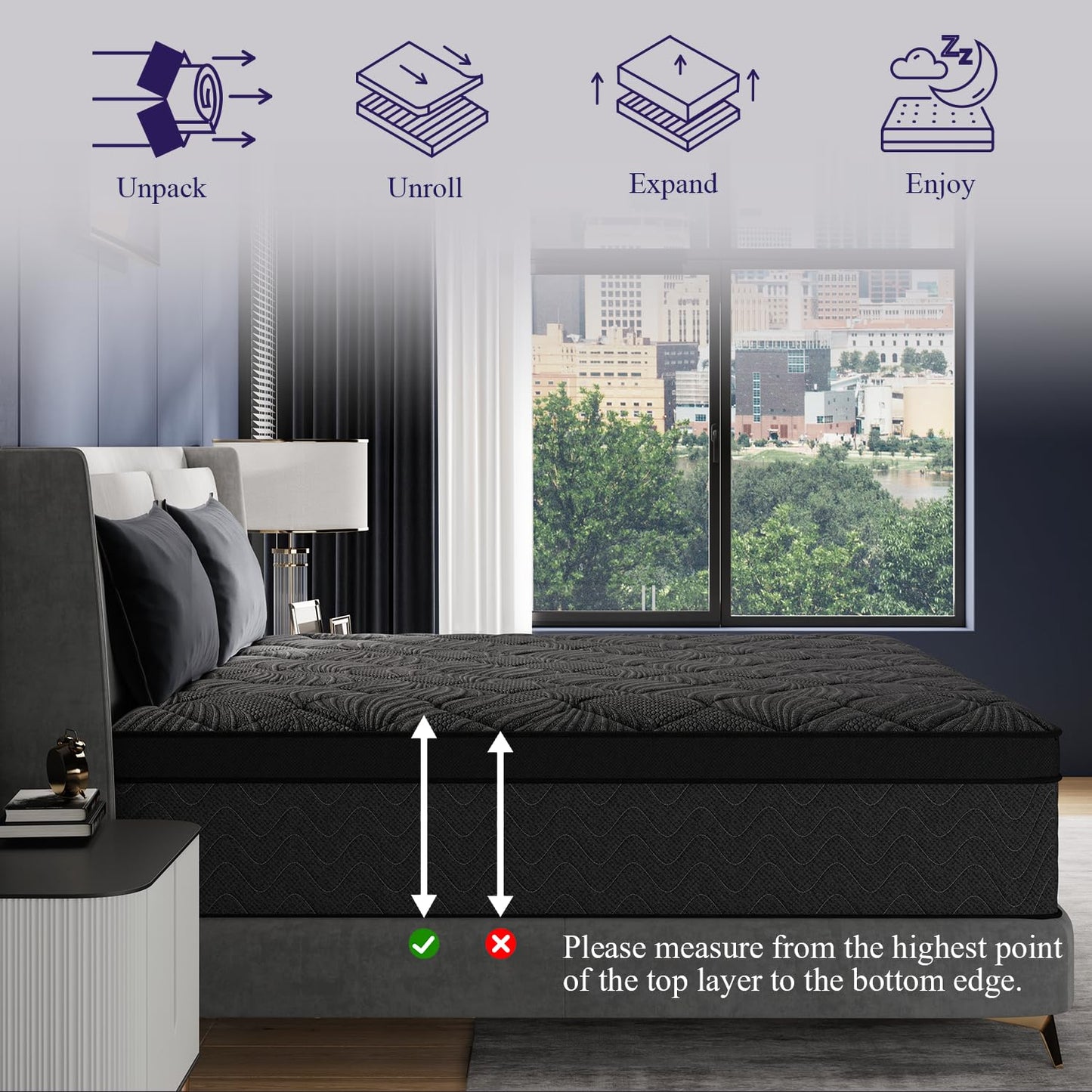 California King Size Mattress (Upgraded), 12 Inch Luxury Hybrid Cal King Mattress in a Box, Cooling Gel Memory Foam & Pocket Springs, Medium Firm, Back Pain Relief, Extra Edge Support, 365-Night Trial
