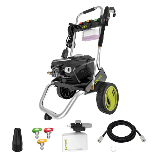 Sun Joe 2200 PSI Electric Pressure Washer, 1.1 GPM with Foam Cannon, Turbo Nozzle, 25 Ft Hose, 35 Ft Cord, 13-Amp Power Cleaner for Outdoor Surfaces SPX7000-MAX