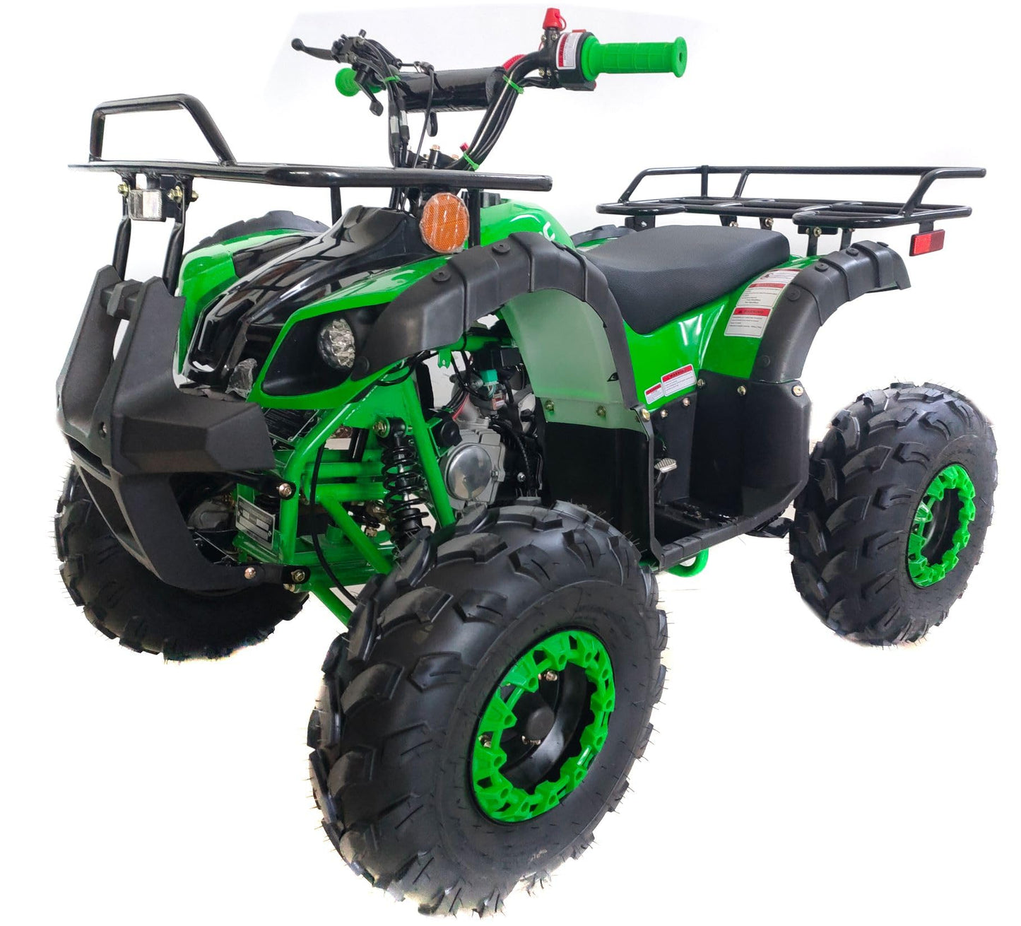 HHH 125cc ATV for Youth Sports Utility Gas Sports ATV with Reverse Led Lights Matching Rims Youth Quad Big Tires 18/19 inch Wheels (Black)
