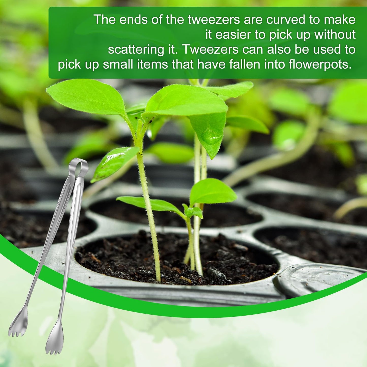 4 Pcs Plant Tweezers - Stainless Steel Seed Starter Garden Tweezers