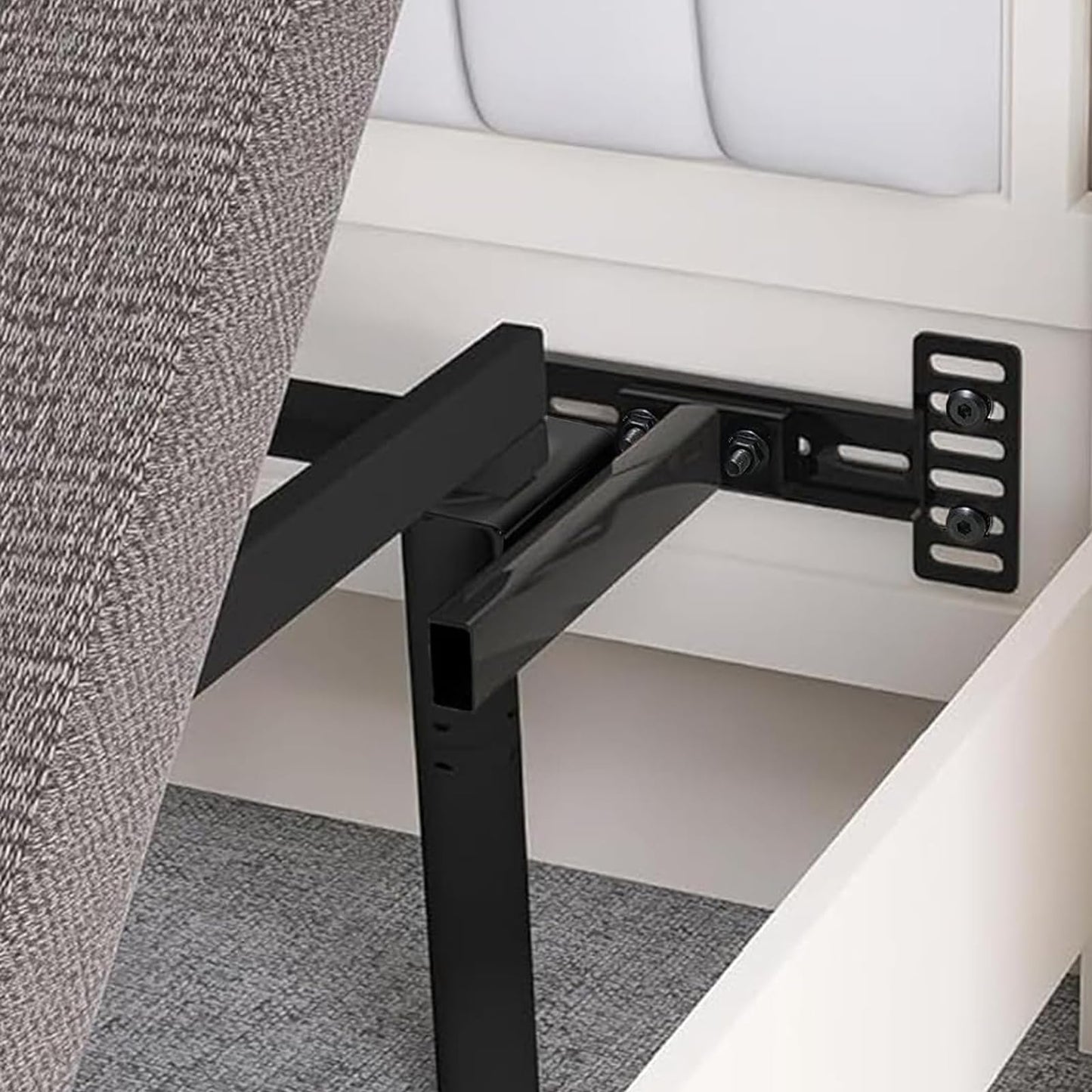 Headboard Brackets for Bed Frame, Adjustable Brackets for Headboard, Universal with Footboard Extension Kit, Fit for Queen King Full Size Headboards, Easy Installation, Set of 2