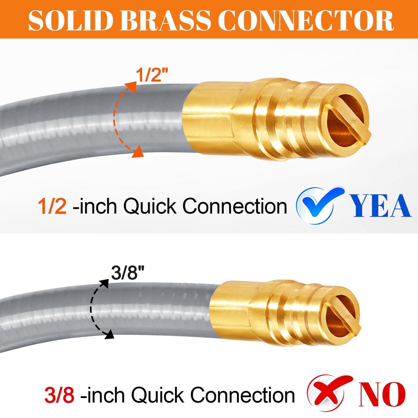 GasSaf 6 FT 1/2" ID Natural Gas Hose with Quick Connect Fitting, Natural Gas Conversion Kit for Gas Grill, Generator, Patio Heater and More - CSA Certified