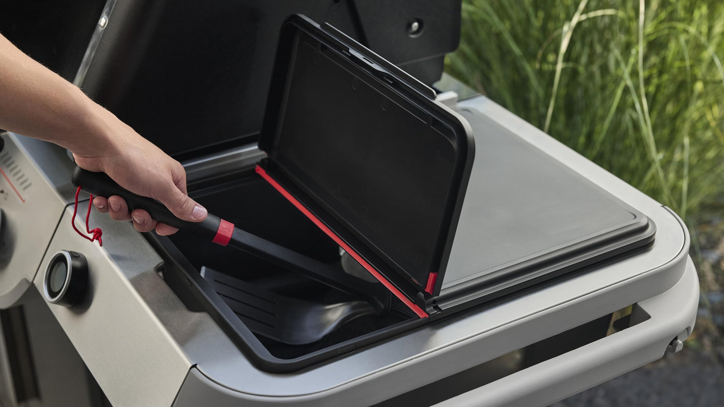 Weber Works Outdoor Storage Bin – Weather‑Resistant Grill Tool & Accessory Organizer with Hinged Lid - Side Tables & Carts