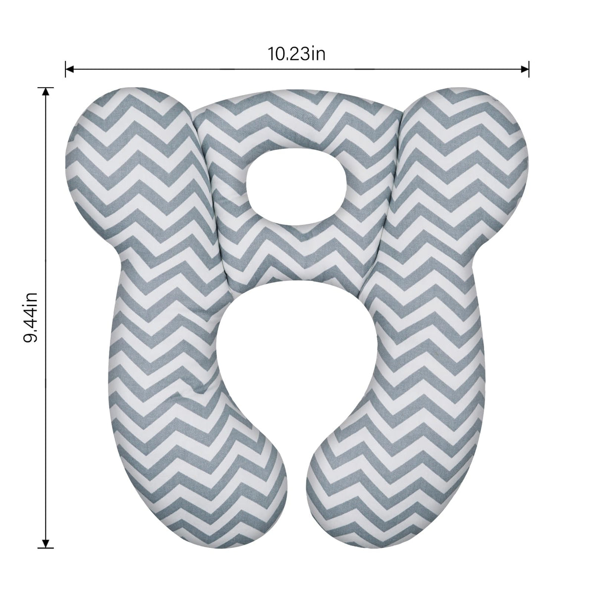 ZHOMA Baby Travel Pillow, Upgrade U-Shape Infant Pillow for Car Seat Pushchair and Stroller, Soft Comfortable Neck Support for Kids Newborn and Toddler - Wave Gray