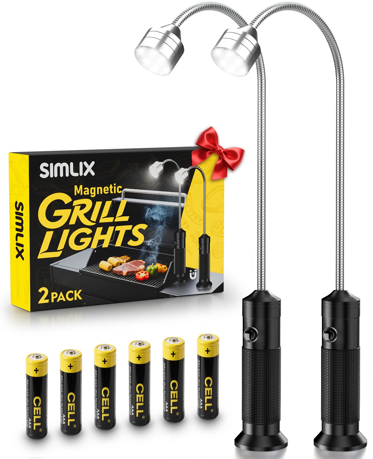 SIMLIX Grill Light Gifts for Men: 2 Pack LED Barbecue Lights for Outdoor Grill Unique Grilling Gifts for Husband Dad Mens Gifts for Father Day - Smoker Grilling Accessories for Night BBQ