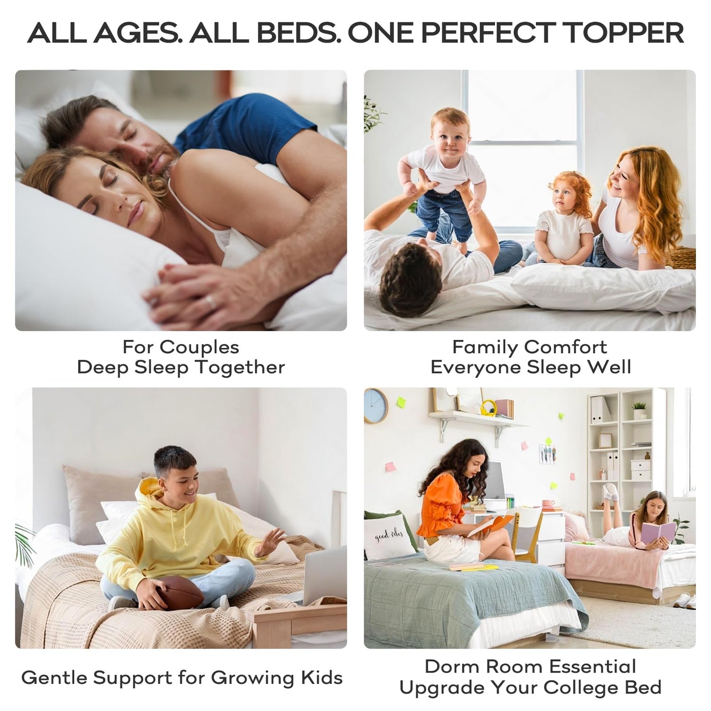 OLANLY California King Mattress Topper, Viscose Made from Bamboo, Cooling Soft Pillow Top Mattress Pad for Back Pain Relief, Plush Down Alternative Fill Bed Topper with Elastic Deep Pocket, Dark Gray