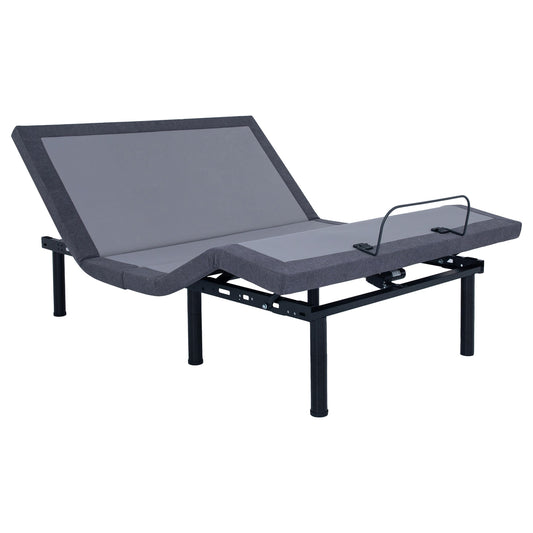 Coaster Home Furnishings Clara Contemporary California King Size Upholstered Adjustable Bed Base with Wireless Remote Height Adjustable Legs Easy Assembly Black 350131KW