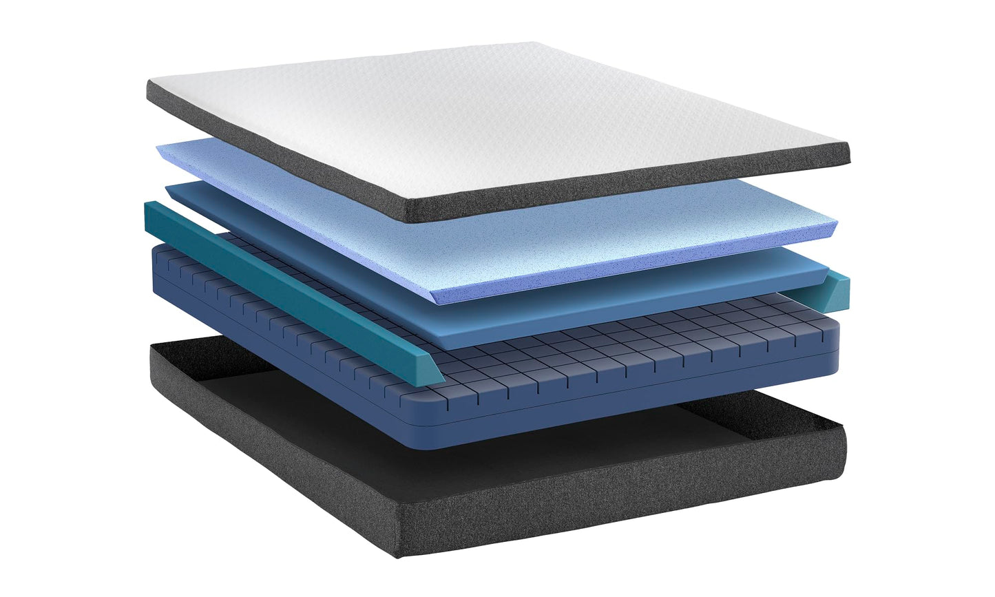First of a Kind Cal King Split 10" Gel-Infused Memory Foam Mattress in White
