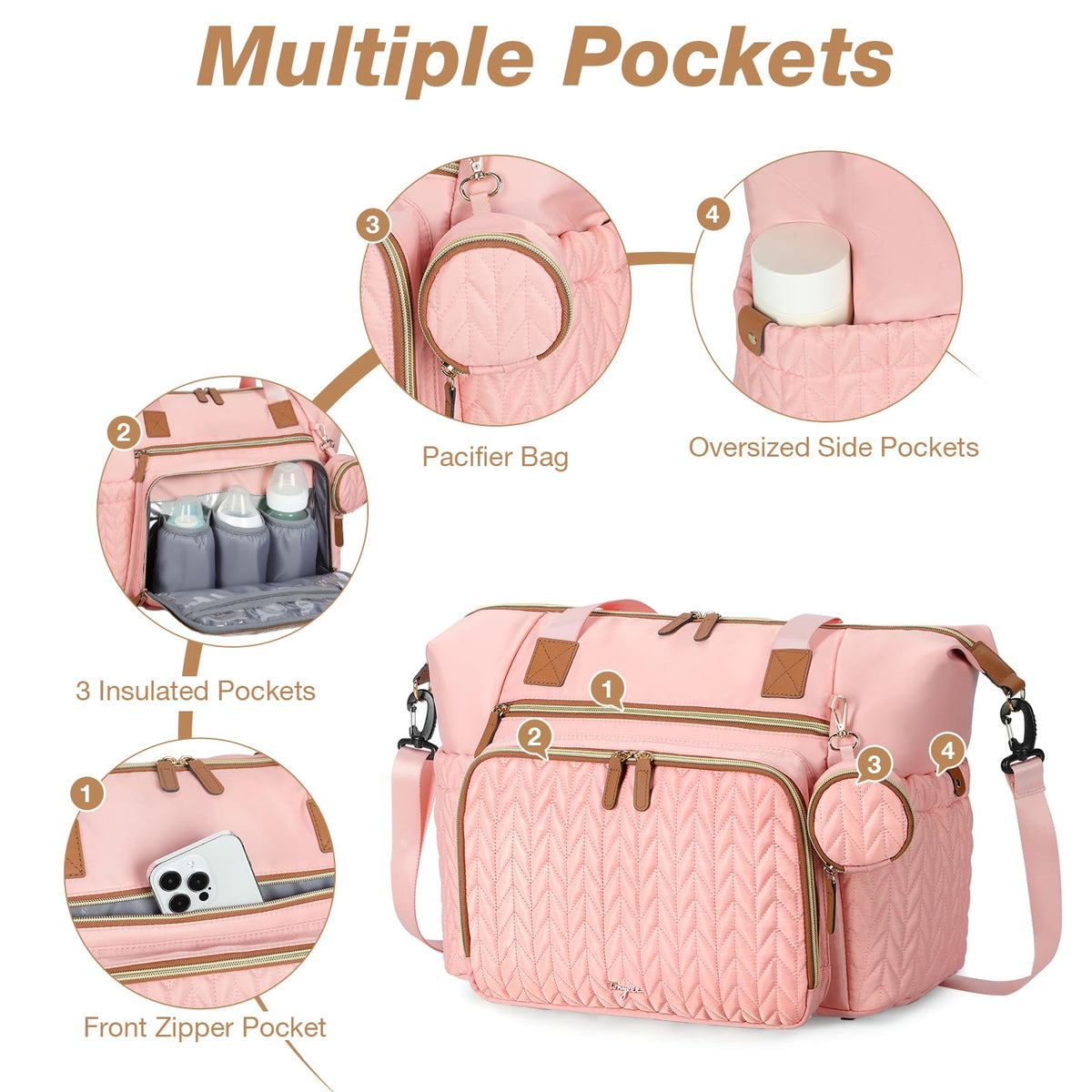 Tonyeee Diaper Bag Tote, Large Baby Hospital Bag for Labor Delivery Mom