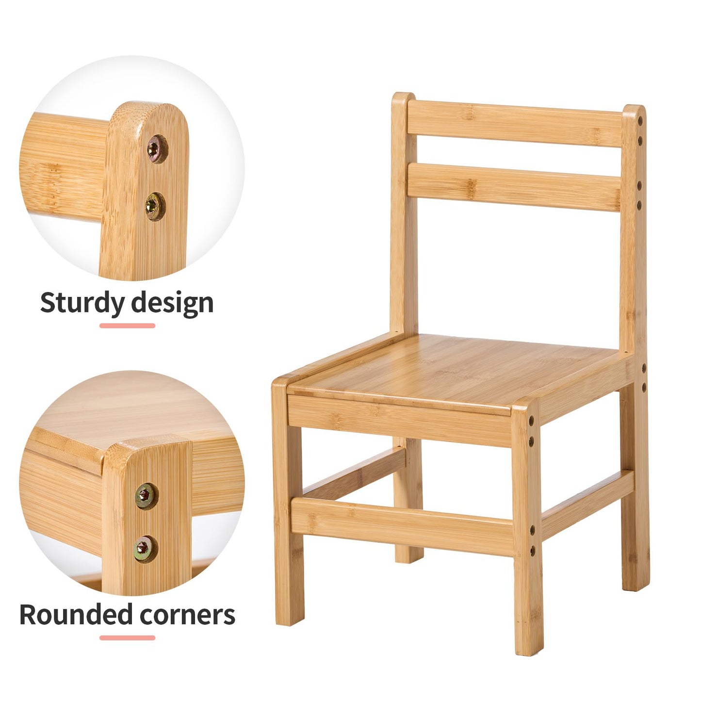 UNICOO Bamboo Toddler Desk and Chair Set with Lift-Top Storage, Kids Study Table with Hutch and Bookshelf, Writing Reading Art Desk for Boys and Girls Ages 3-8