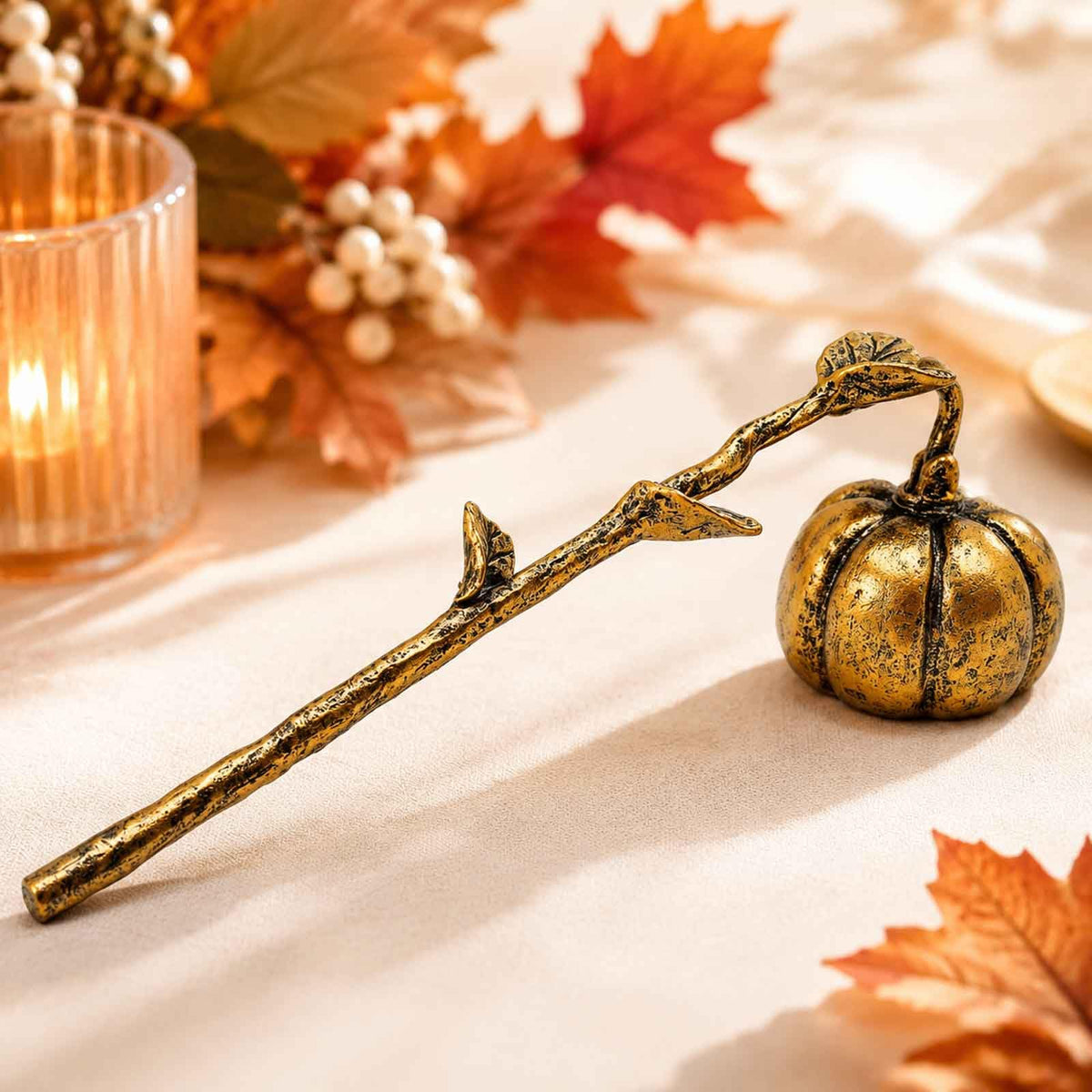 AIM & GGKK Candle Snuffer, Candle Snuffer Extinguisher with Long Handle,Retro Style Wick Flame Snuffer for Putting Out Candle Flame Safely,Pumpkin Candle Snuffers Accessory for Candle Lovers