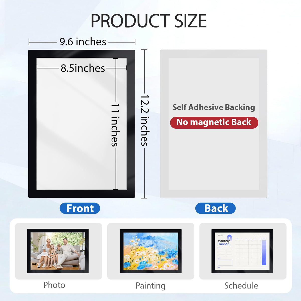 SAMYUCHO Magnetic Sign Holder 8.5 x 11, 10 PCS Self Adhesive Magnetic Frame