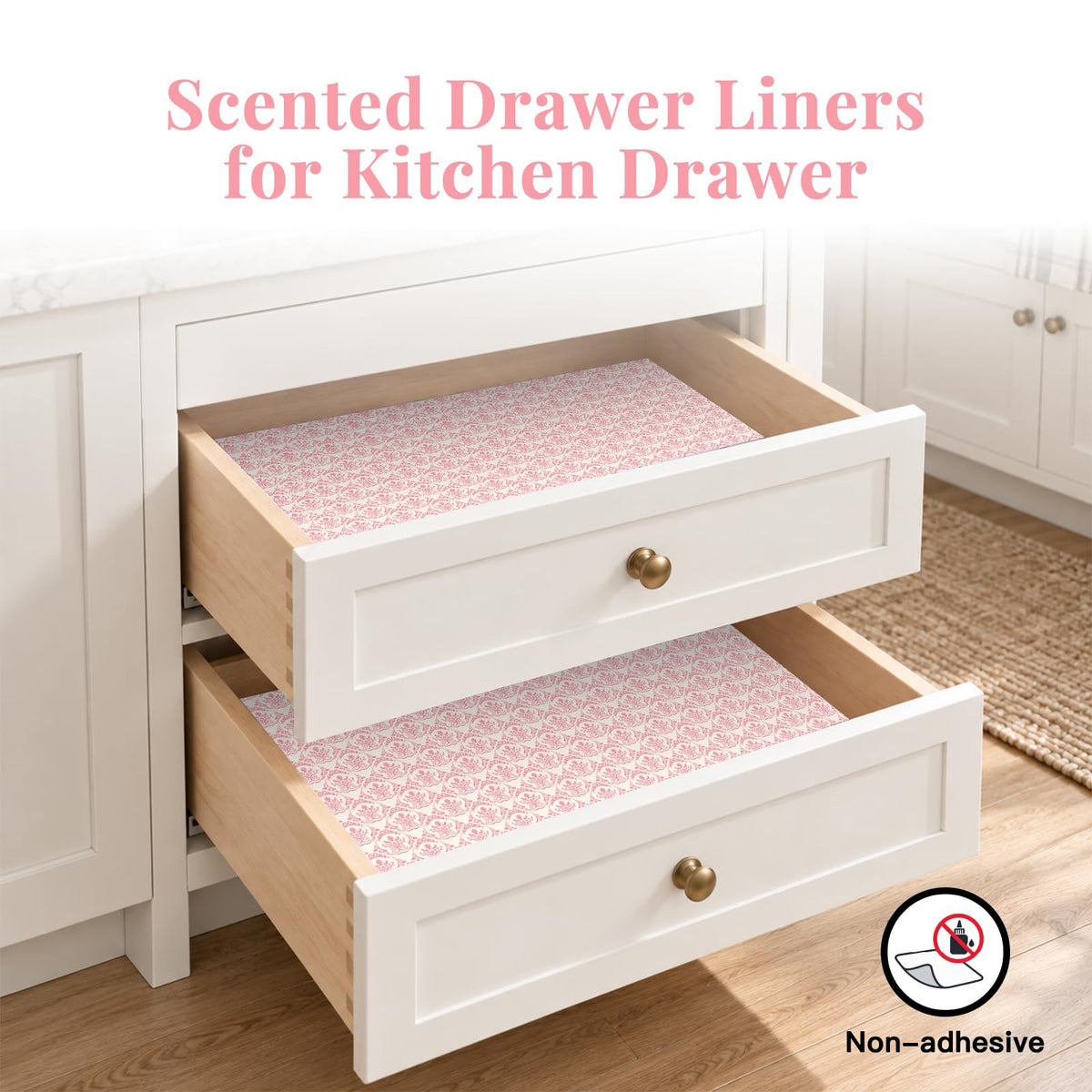 SCENTORINI Scented Drawer Liners for Dresser, 6 Sheets Rose Sandalwood