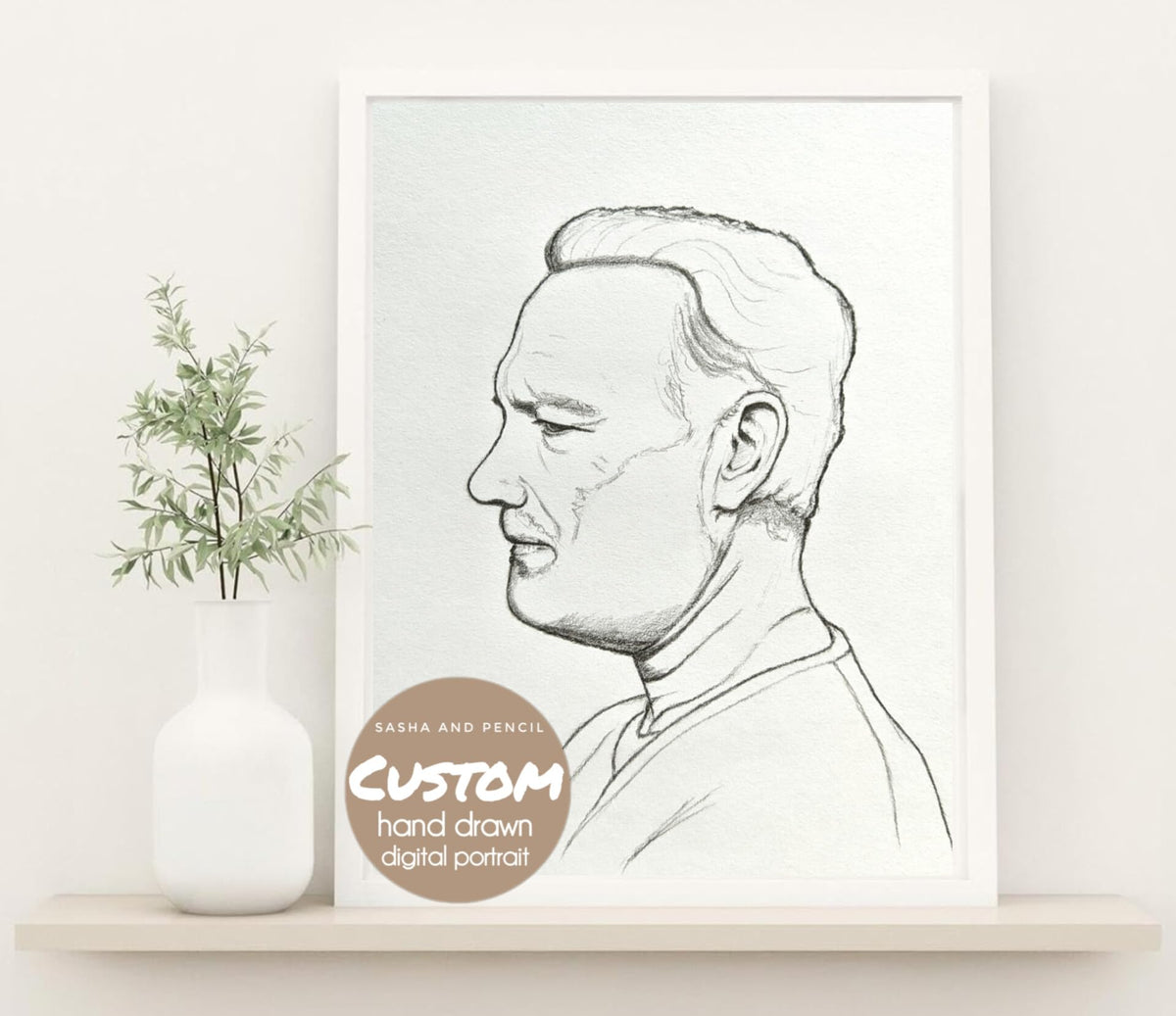 Personal drawing sketch from photo, male female custom portrait of woman man, Handmade individual face drawing to order, personalized sketching gift for wife child pet dog mother (DIGITAL DOWNLOAD ONLY)