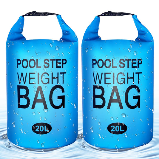 Yudlto 2 Pack 20L/50LB Pool Ladder Weights – Heavy-Duty Step Sand Bags for Above Ground Pools Waterproof Leak-Proof Foldable 500D PVC Easy to Fill