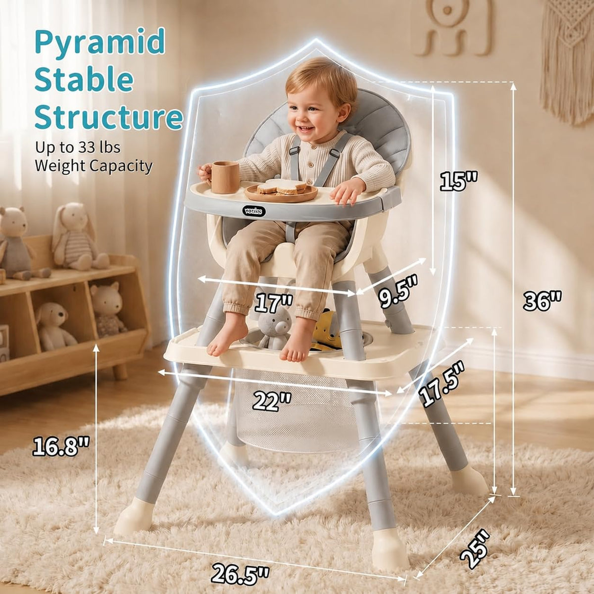 9-in-1 Baby High Chair for Babies and Toddlers with Building Block Table