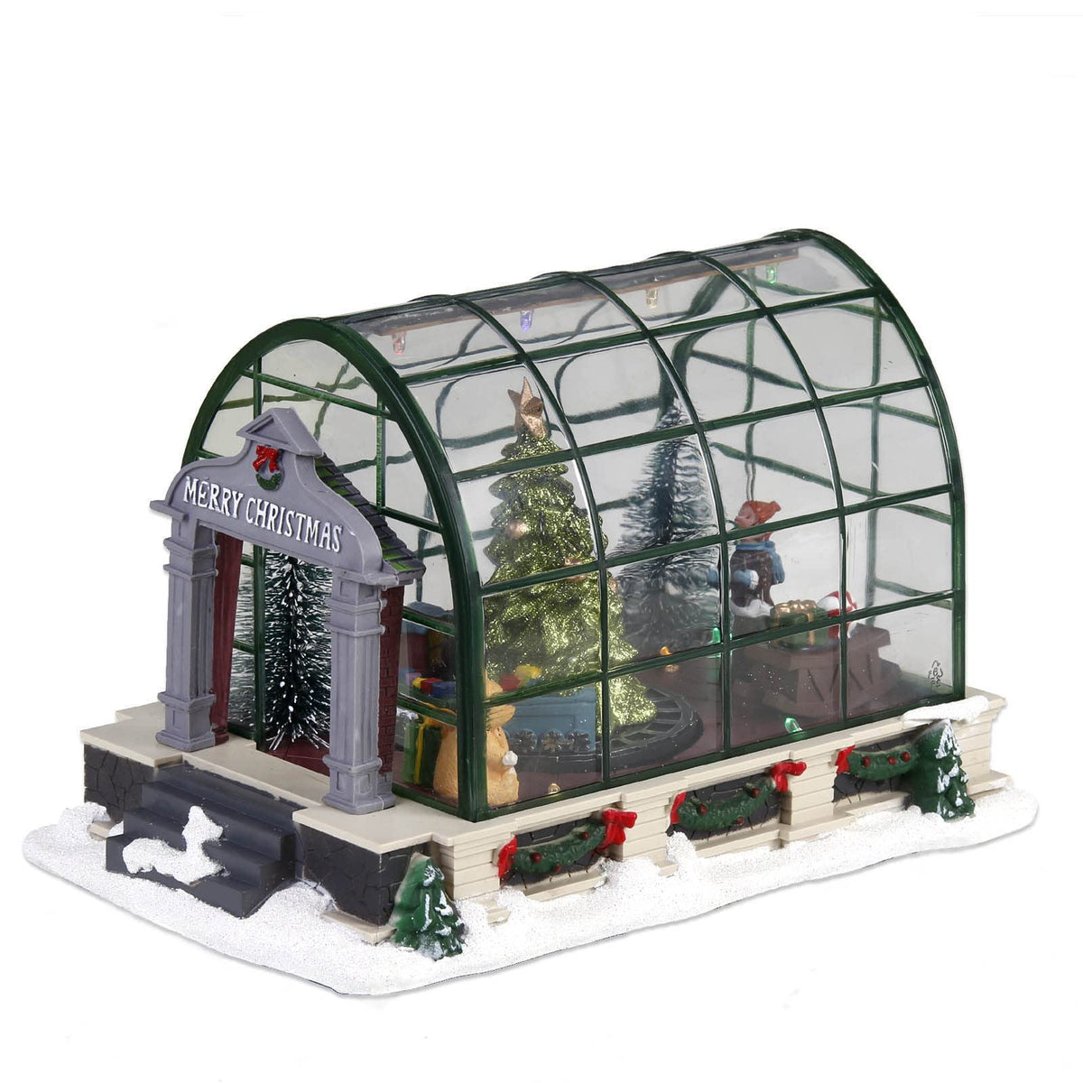 innodept12 Animated Lighted Christmas Village Greenhouse