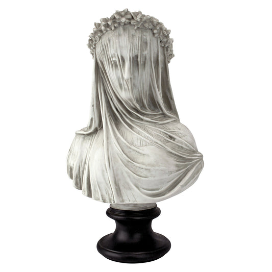 Design Toscano Veiled Maiden Indoor Bust Statue, 9 Inch Wide, 14 Inch Tall