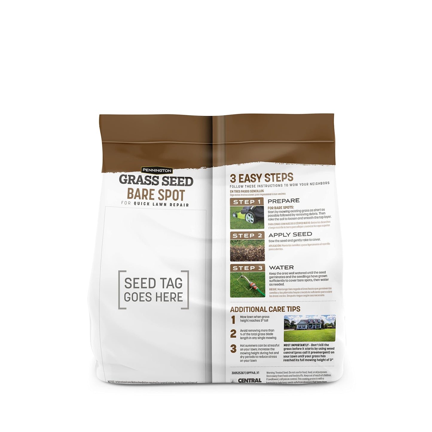 Pennington Bare Spot Repair Mix Central,1 LB, Grass Seeds for Lawn