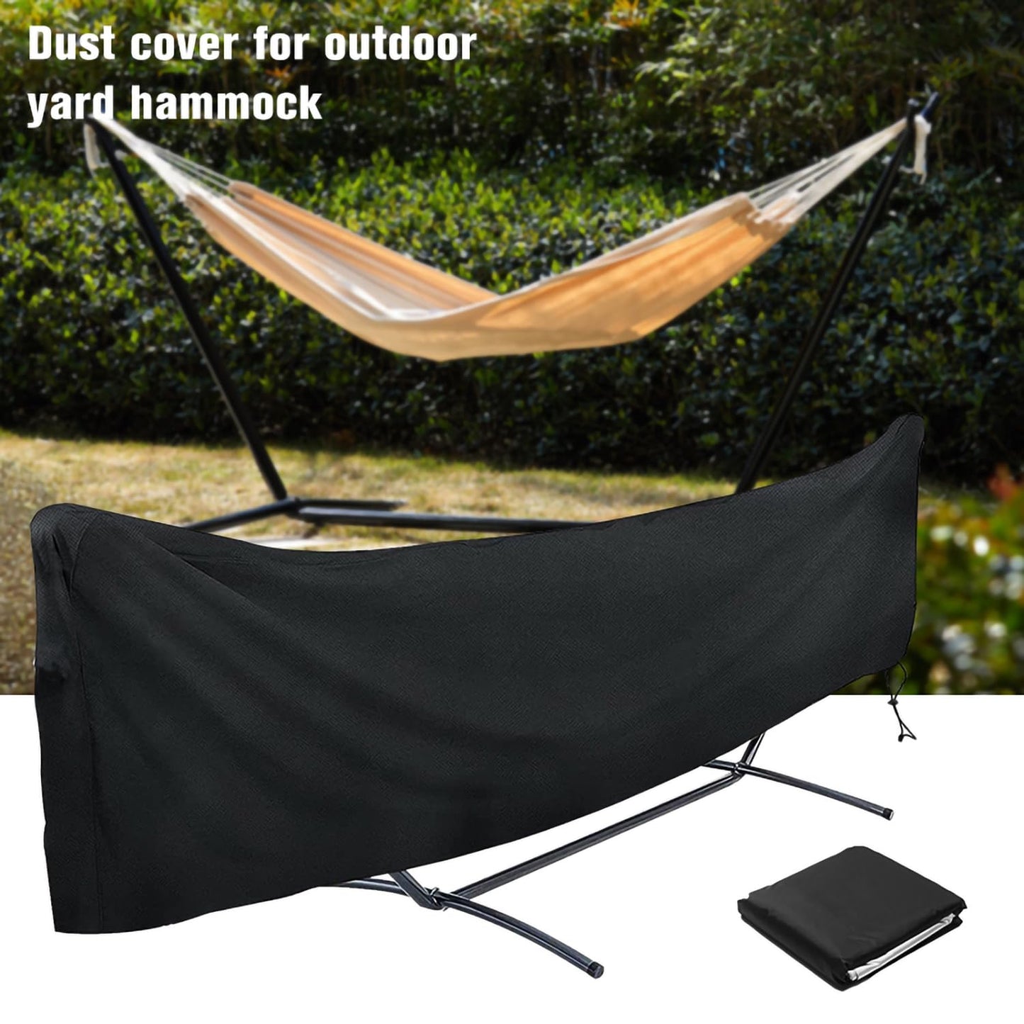 Wothsi Outdoor Hammock Cover 122 x 7 x 32 inch – Waterproof Heavy Duty Hammock Stand Cover, Fits Curved and Straight Frame Hammocks