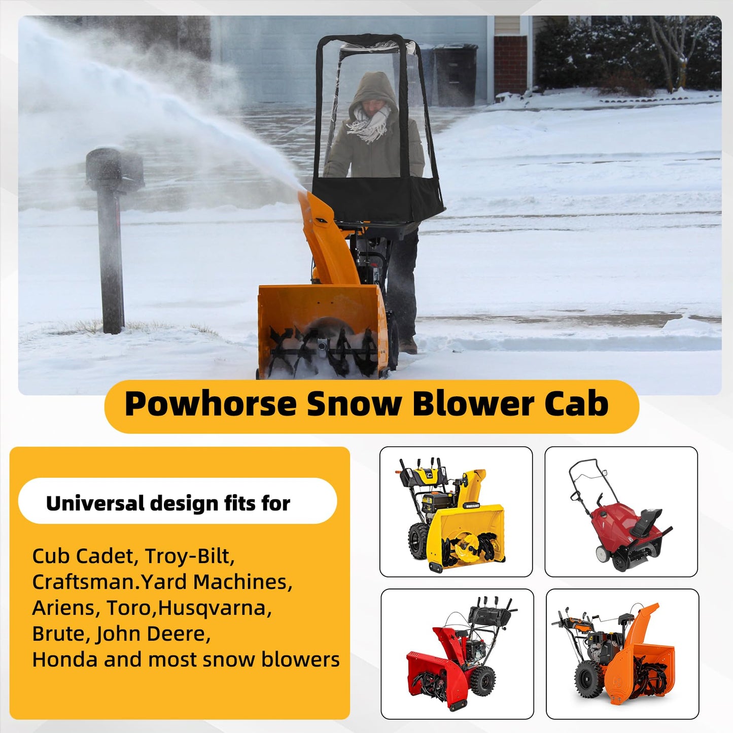 Powhorse Snow Blower Cab Enclosure Cabin Canopy Cover