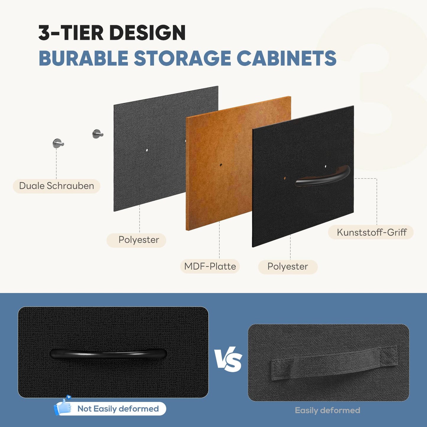 DUMOS 9 Drawer Dresser for Bedroom, Fabric Storage Organizer with Sturdy Metal Frame, Wooden Top Chest of Drawers for Closet Entryway Guest Room,Matte Black