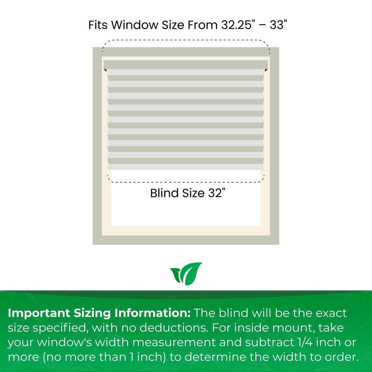 Calyx Interiors Pleated Fabric Window Shades, 32" W x 60" H, White