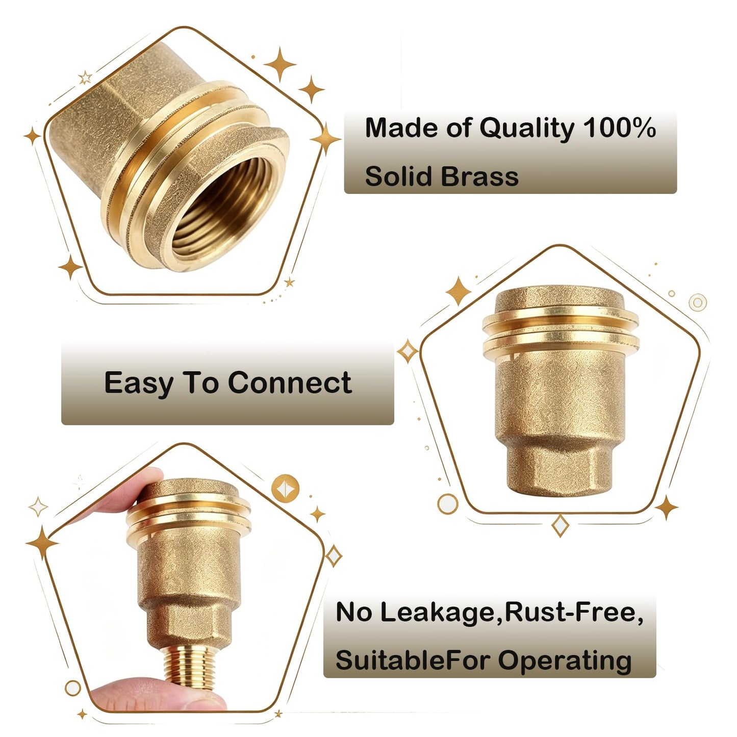 Propane Gas Fitting Hose Adapter with 1/4 Inch Male NPT (National Pipe Thread) and QCC1 Male & POL Female Connector, Male 5042 QCC1 Nut,33ft PTFE Gas Line Pipe Thread Tape for RV Camper BBQ Grill