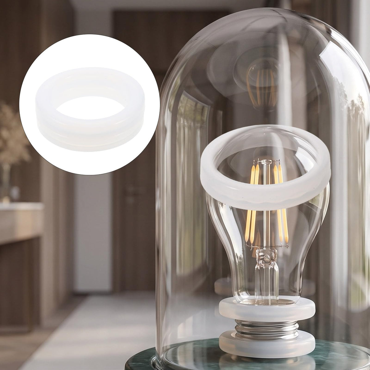 ULDIGI Silicone Lamp Bulb Fragrance Ring 70mm Id 4pcs White