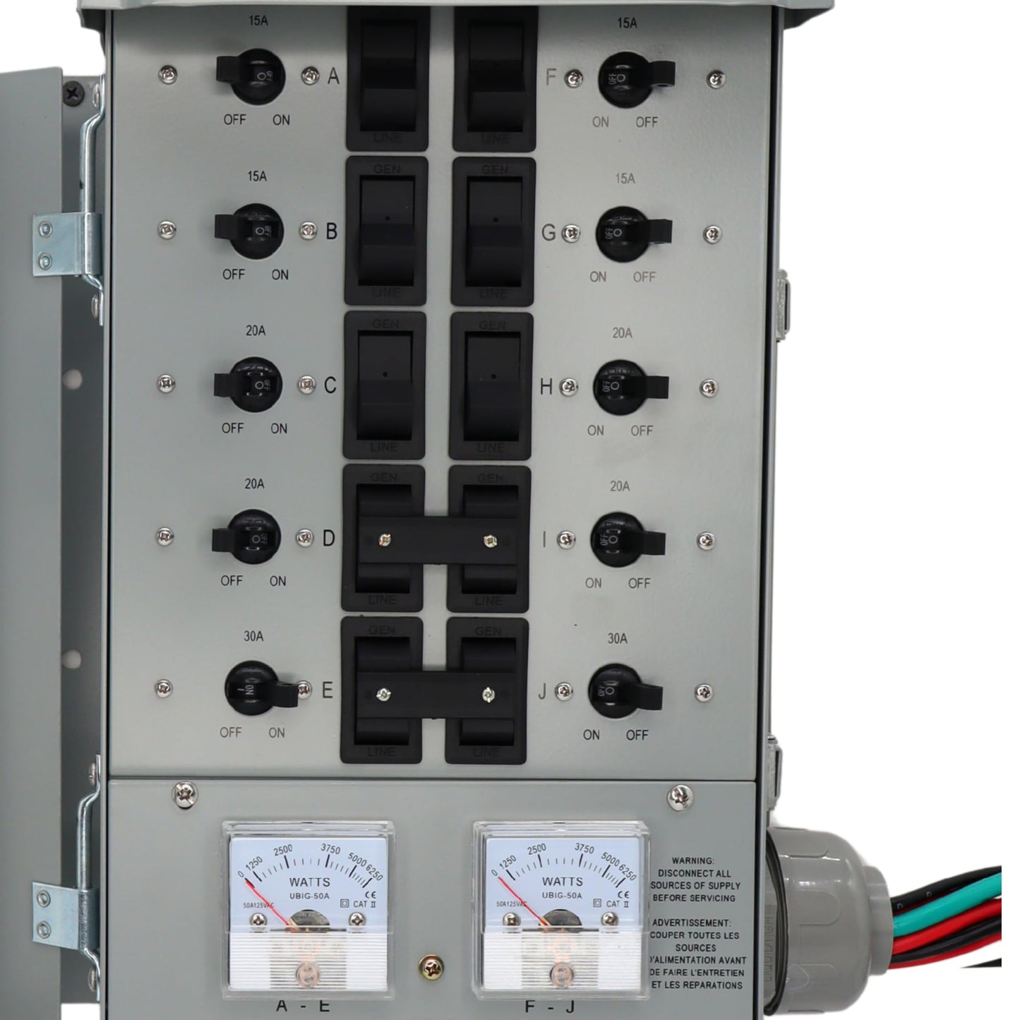 Connecticut Electric Series 2 Backup Power Manual Transfer Switch Kit, 50 Amp, 10 Circuits, with 25' Cord & Outdoor Rated 50A Inlet (Transfer Switch Kit - 25 ft Cord)
