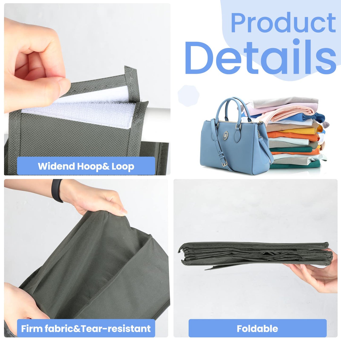 Kenning 4 Pack Hanging Shoe Shelves 10 Shelf Hanging Shoe Organizer Holder for Hats Purses Handbags Closet Space Saving