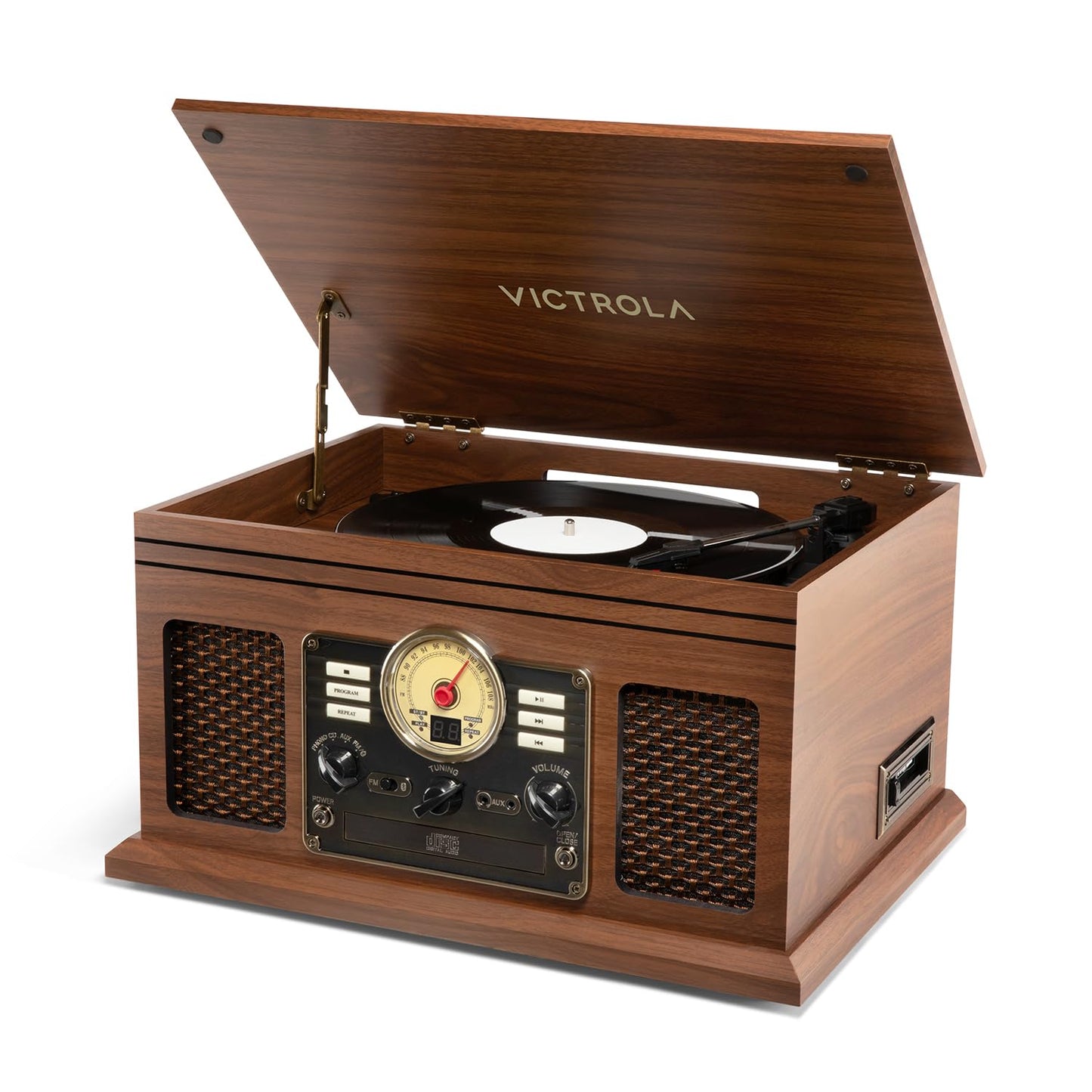 Victrola Quincy - 6-in-1 Bluetooth Record Player - Walnut