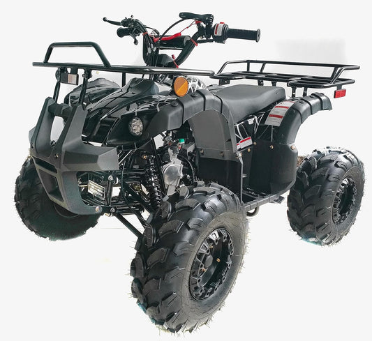 HHH 125cc ATV for Youth Sports Utility Gas Sports ATV with Reverse Led Lights Matching Rims Youth Quad Big Tires 18/19 inch Wheels (Black)