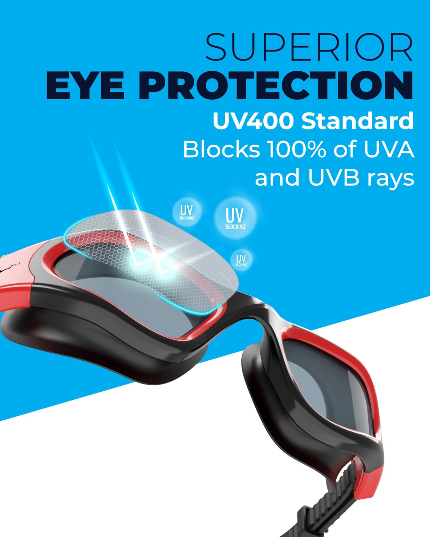 AqtivAqua Swimming Goggles Swim Goggles for Adults Men Women Kids Youth Girls Boys Children DX (Clear-Lenses White/Black-Frame)