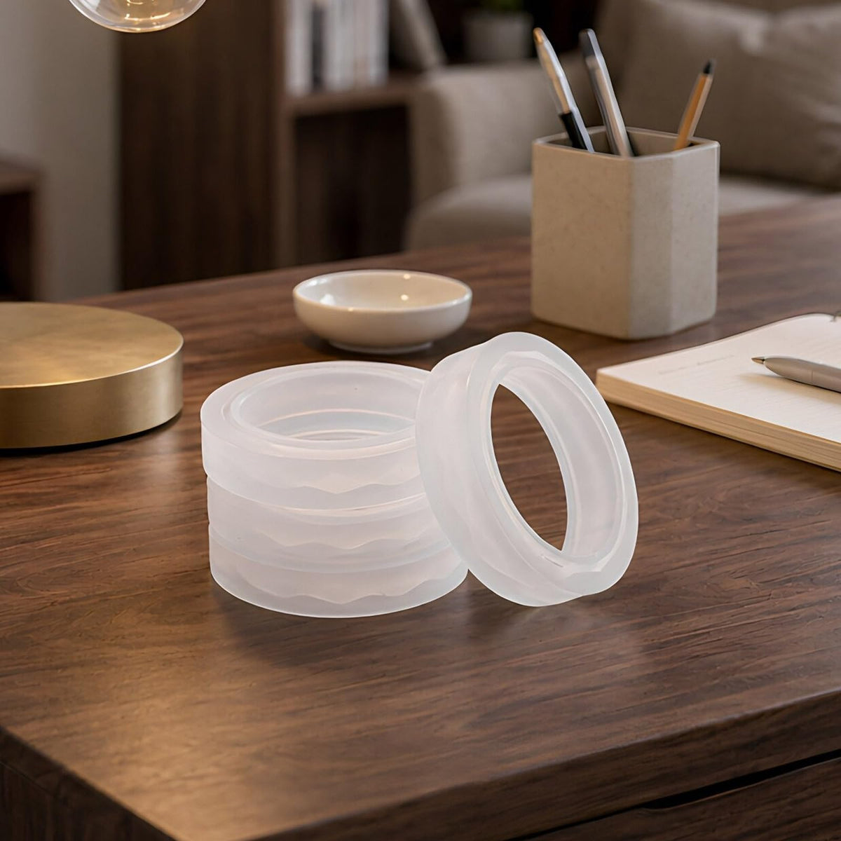 4 Pack White Silicone Bulb Aroma Diffuser Rings for Lamps