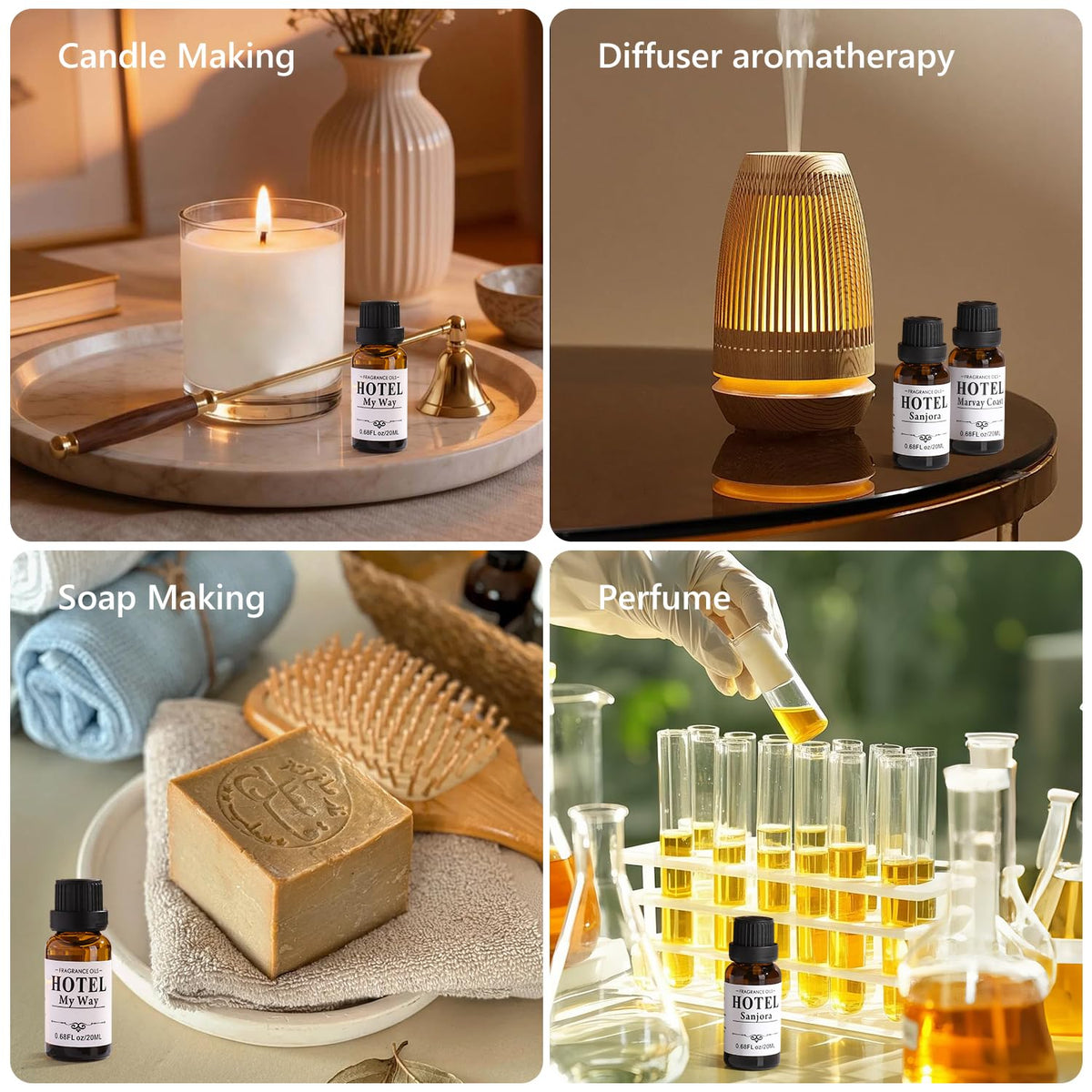 Hotel Collection Diffuser Oil Set - 8 Pack 20ml, White Tea & My Way