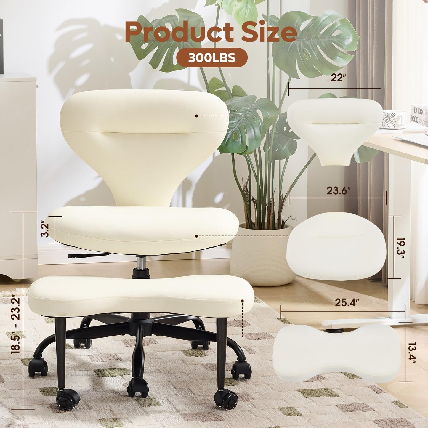 YFO Ergonomic Cross Legged Office Chair, Home Office Desk Chair