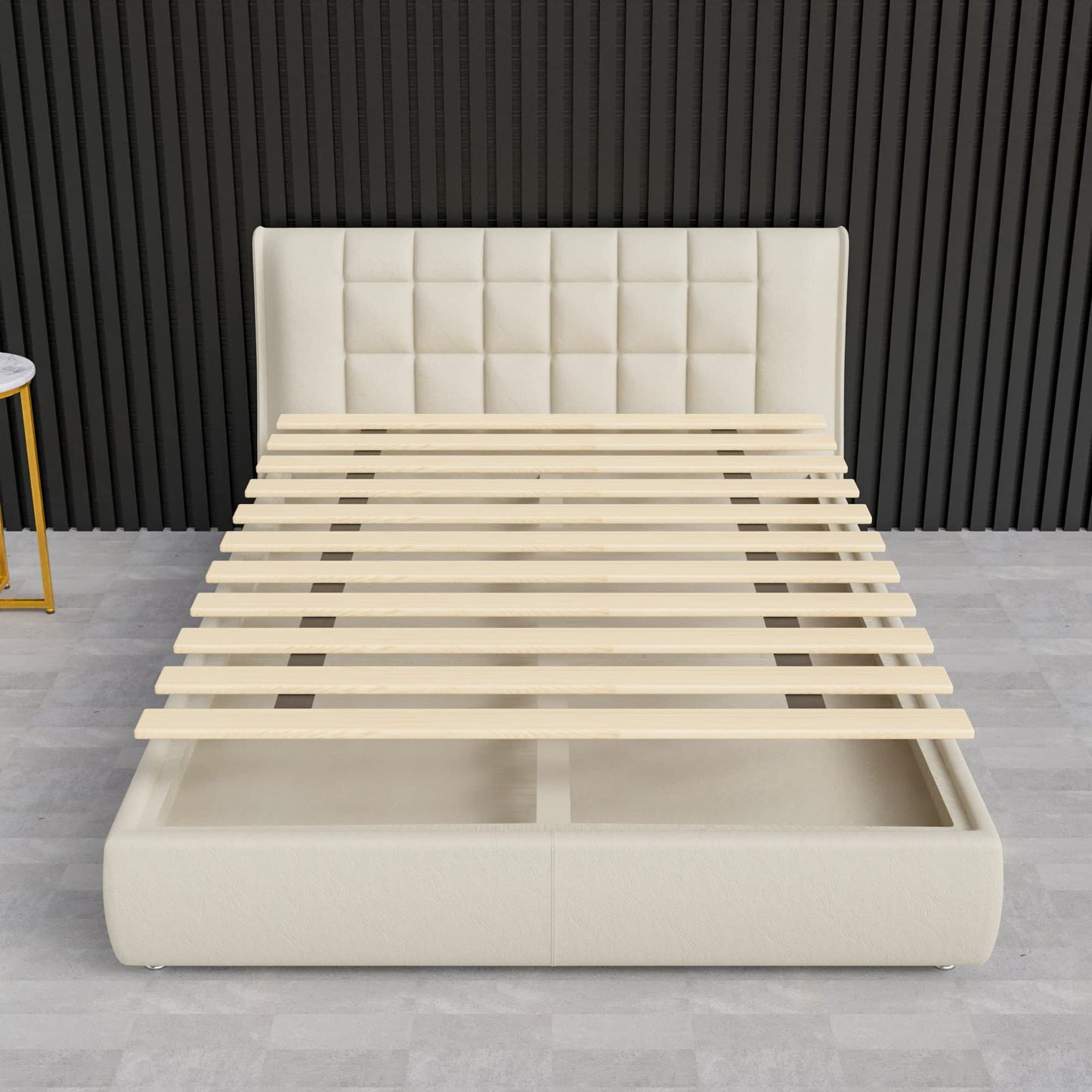 Greaton, 0.68-Inch Horizontal Wooden Bunkie Board/Bed Slats, Full XL, Beige