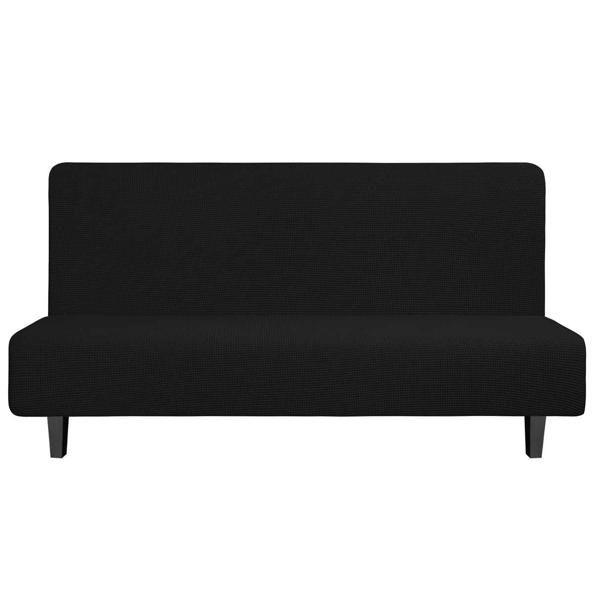 Easy-Going Stretch Large Futon Slipcover Armless Futon Cover Black
