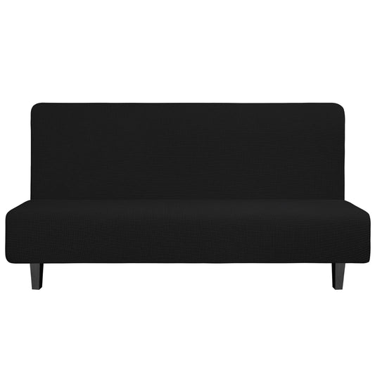 Easy-Going Stretch Large Futon Slipcover Armless Futon Cover Black
