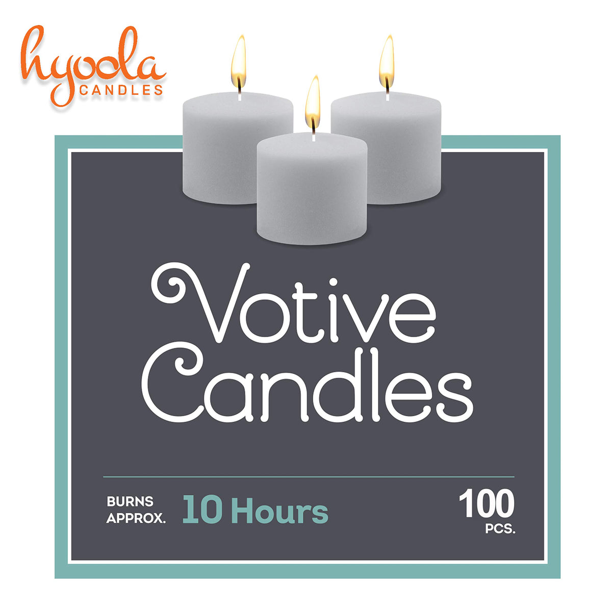 Hyoola Votive Candles - 10 Hour Burn Time - Unscented Candles Votives Bulk - Pack of 100 White Candles - European Made