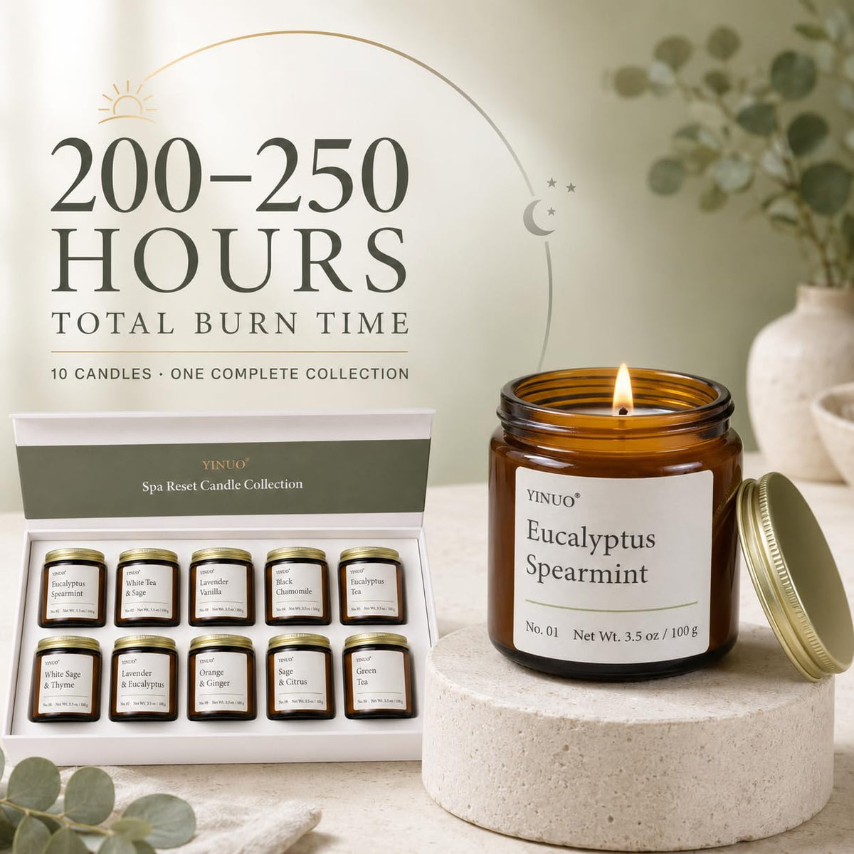 Scented Candles Gift Set for Women, 10 Pack Soy Spa Candles Bithday Gifts