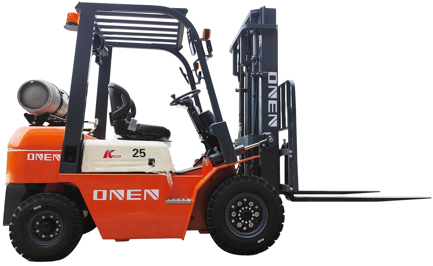 ONEN LPG Forklift 3.5 Tons 7716 LBS Capacity 42KW Dual-Fuel Engine Powered High-Lift Fork Lift 4.5m 14.76 ft Lifting Height Stacker 3500kg Pallet Lift Truck Material Handler with 4ft Length Forks
