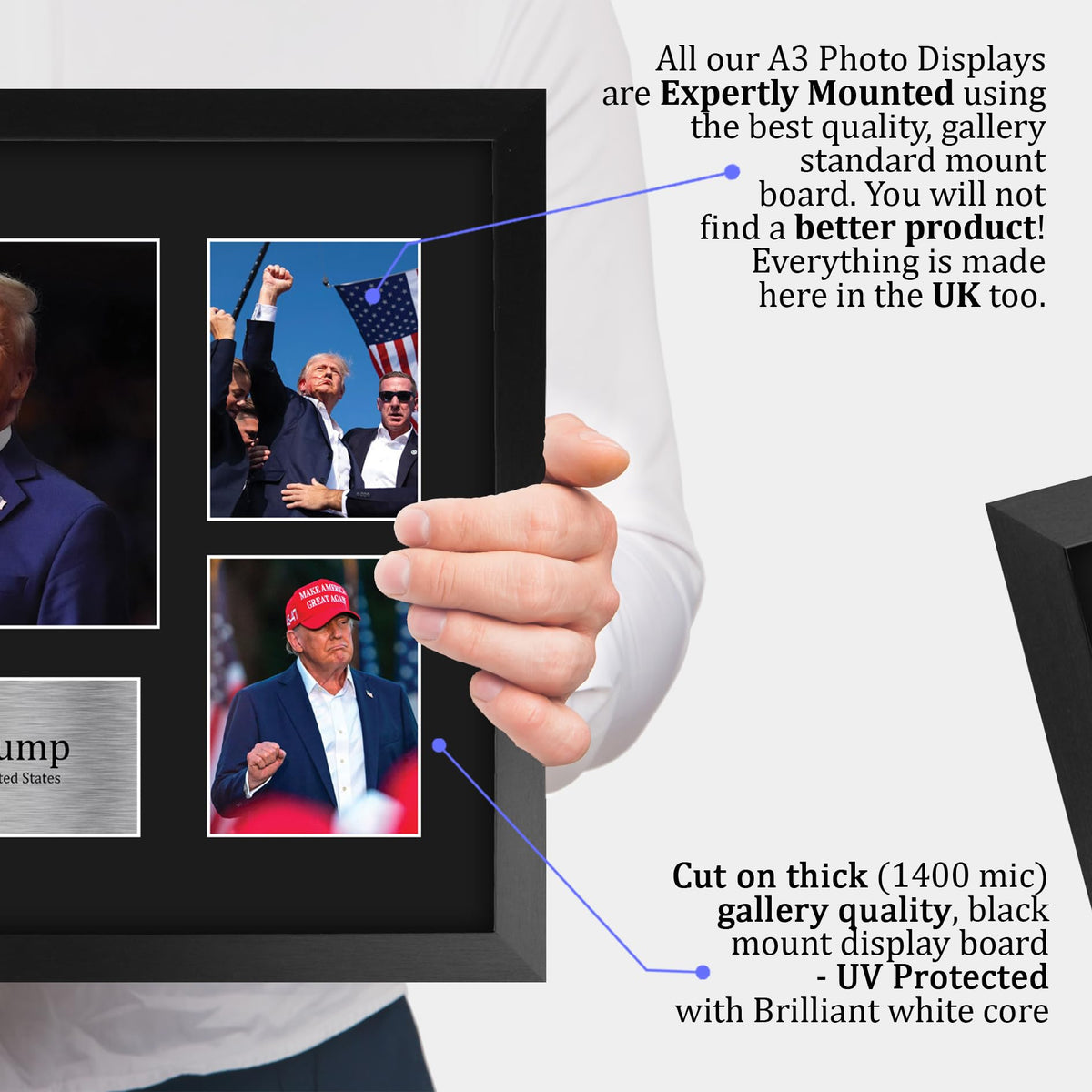 HWC Trading President Donald Trump Gifts Printed Signed Autograph Picture for Followers & Fans - 16" x 12" Framed