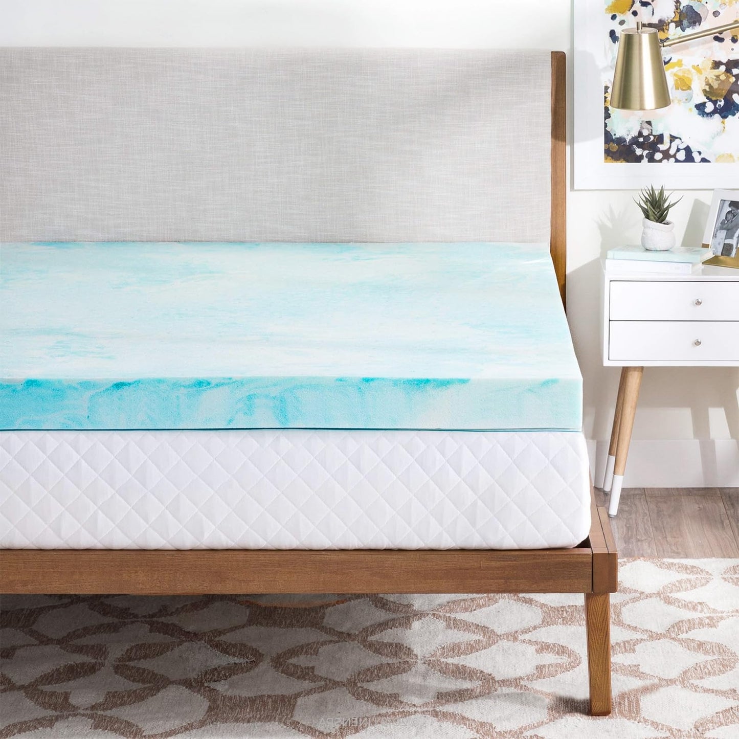 OLIXIS Gel Memory Foam Mattress Topper, Twin XL 2 Inch, Cooling Gel Infused Soft Comfy Breathable, Pressure-Relieving, CertiPUR-US Certified