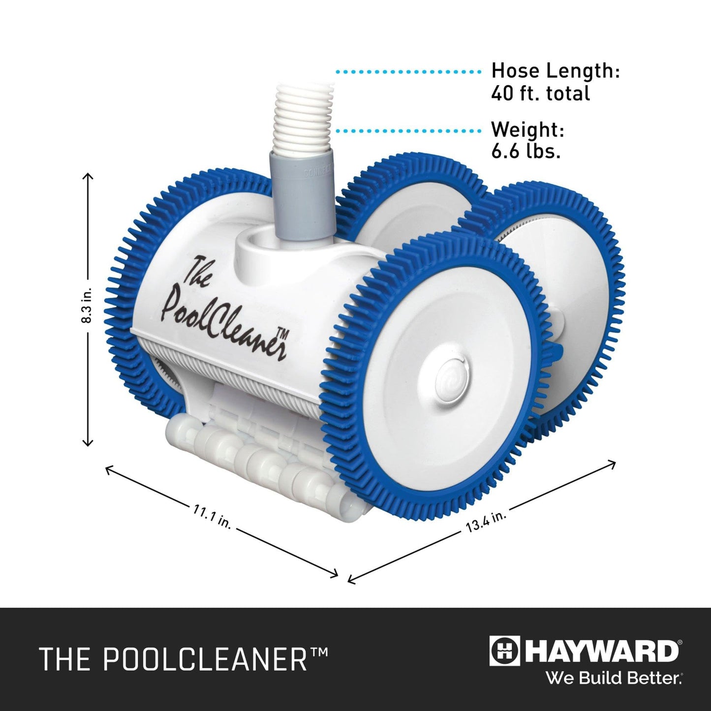Hayward Pool Vacuum for Inground Pools Poolvergnuegen Suction Pool Cleaner (4 Wheel) Automatic Vacuum for In-Ground Pools up to 20 x 40 ft