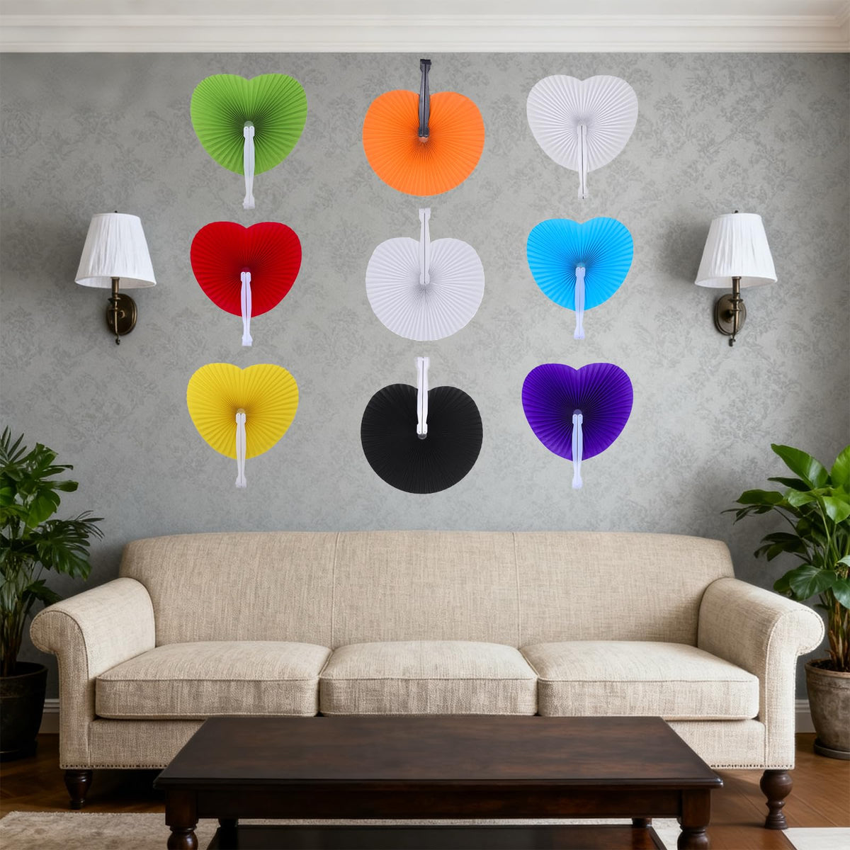 Bestage 60 Pcs White Round Paper Fans