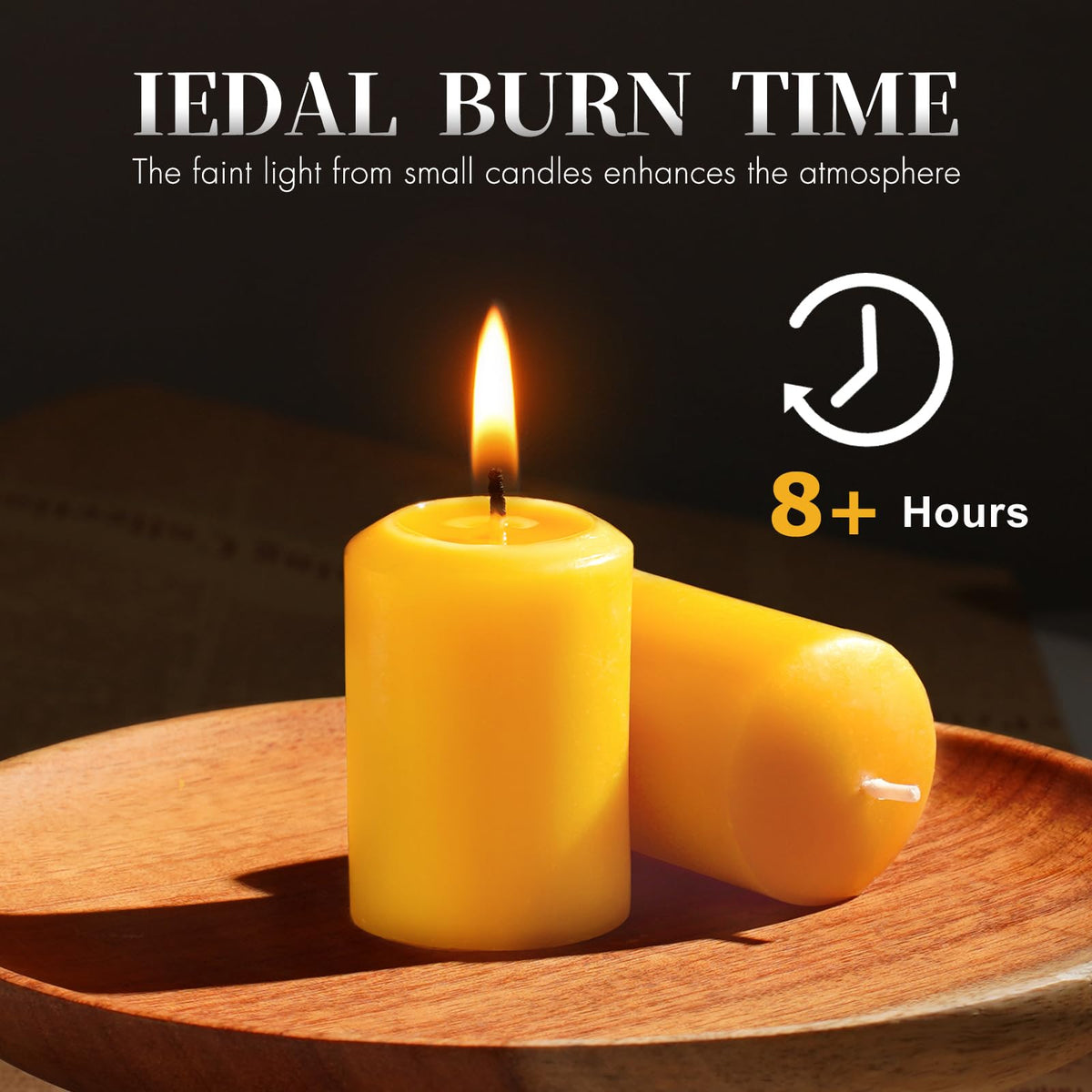 GINITIRI Beeswax Votive Candles Bulk, 8+ Hour Small Pillar Set