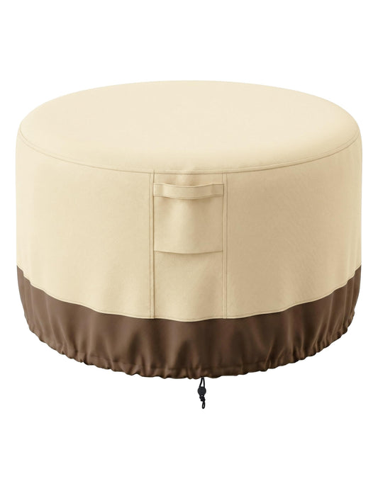 Vailge Fire Pit Cover Round,100% Waterproof Round Patio Fire Bowl Cover,Outdoor Heavy Duty Gas Firepit Table Covers with Air Vent and Handle