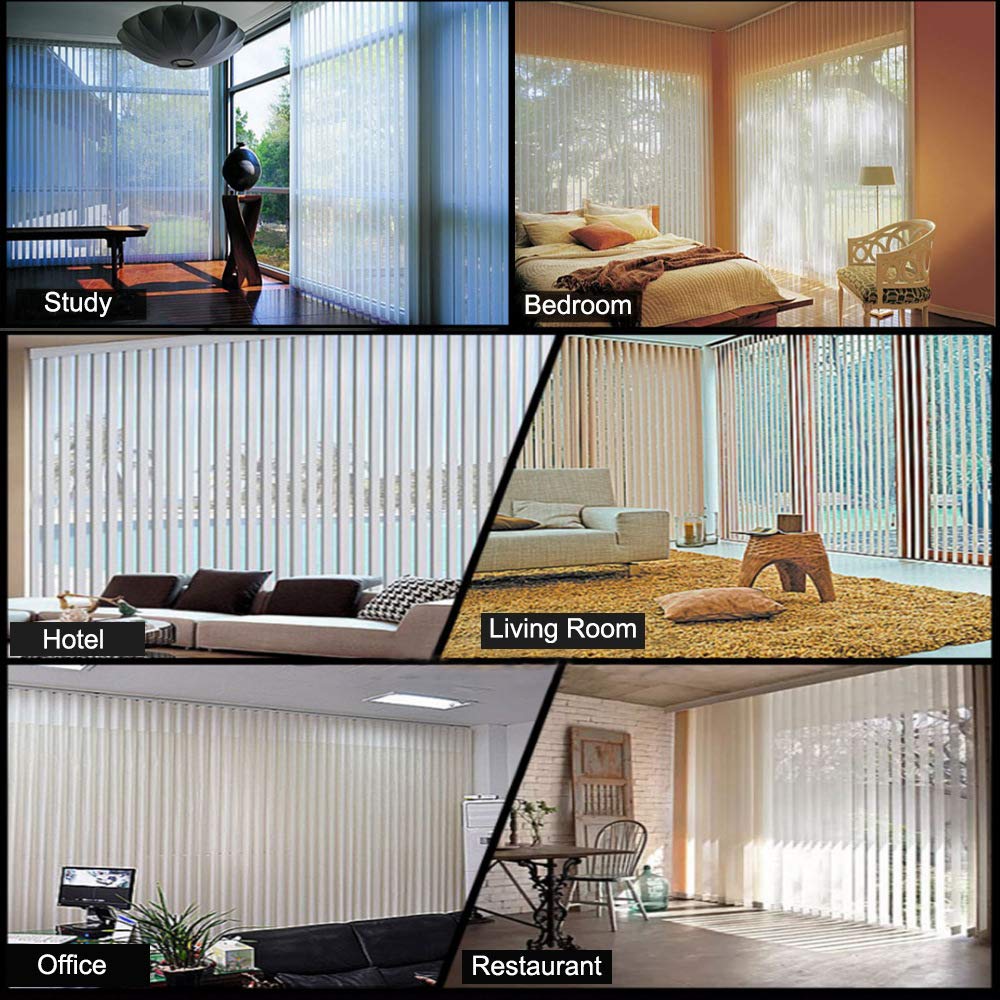 100% Blackout Vertical Window Shades, 3.5inch Slat Fabric Thermal Insulated Energy Saving UV Protection Decoration Vertical Window Blinds